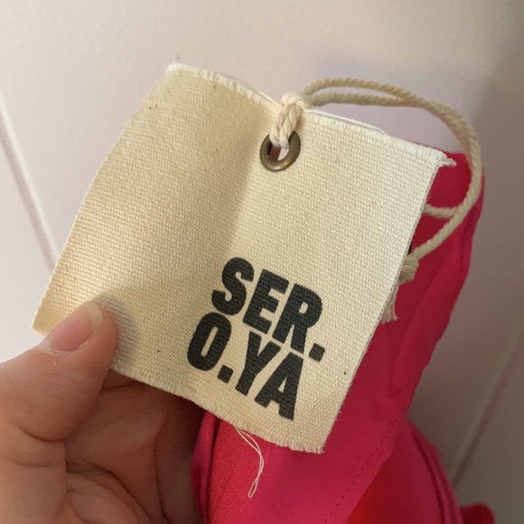 NWT SER.O.YA Emma Silk Dress Fuchsia Pink Size Medium - Picture 10 of 12